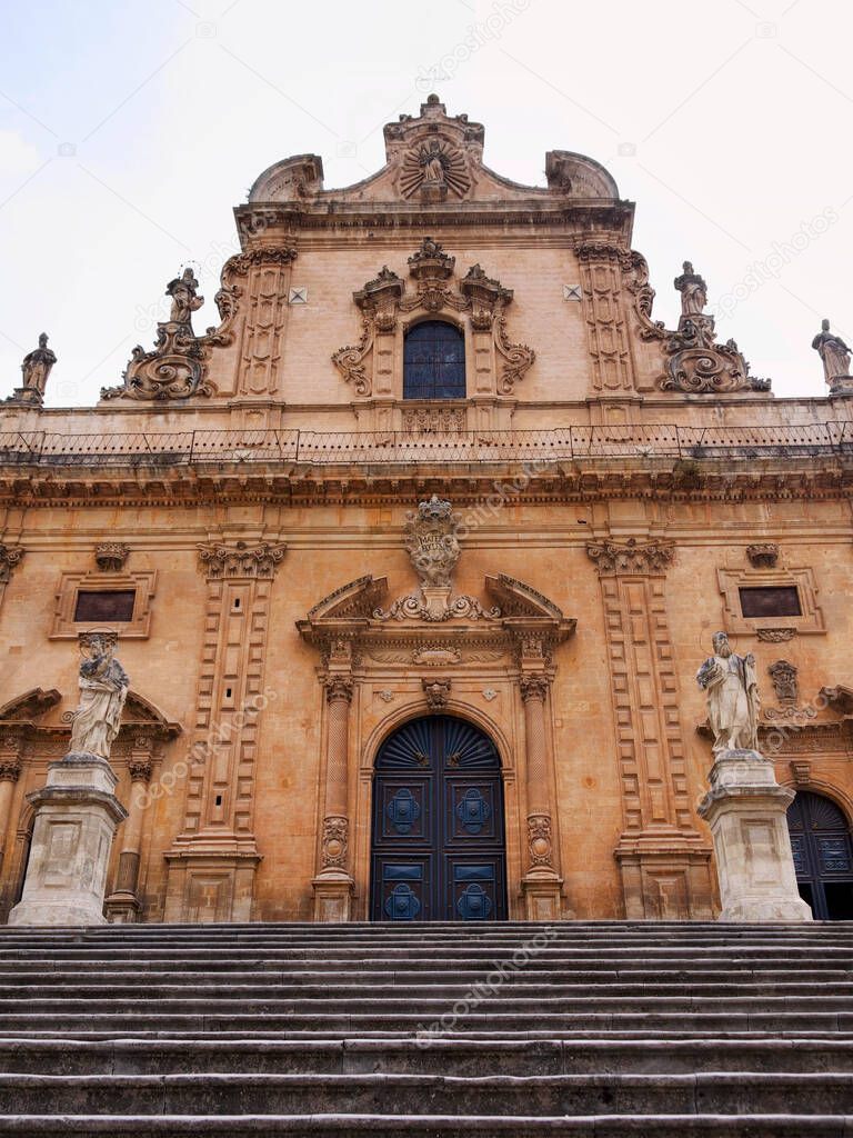 Italy, Sicily, Modica (Ragusa Province), St. Peter's Cathedral, baroque facade