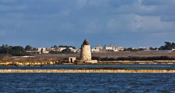 Italien Sizilien Marsala Trapani Salinen Von Mozia Und Eine Alte — Stockfoto