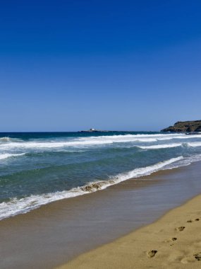 İtalya, Sicilya, İyon denizi, Portopalo di Capo Passero, Capo Passero adası manzarası, Sicilya 'nın doğu güney noktası.
