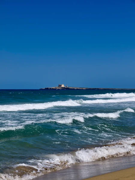 Italie Sicile Mer Ionienne Portopalo Capo Passero Vue Sur Île — Photo