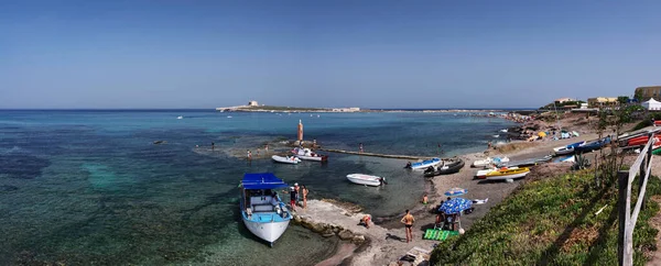 Włochy Sycylia Portopalo Capo Passero Widok Wybrzeże Capo Passero Island — Zdjęcie stockowe