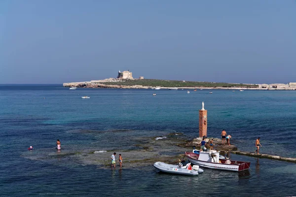 Talya Sicilya Portopalo Capo Passero Sahil Manzarası Capo Passero Adası — Stok fotoğraf