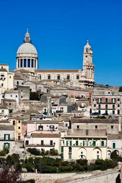 Itálie Sicílie Ragusa Ibla Pohled Město Katedrála Jiří — Stock fotografie