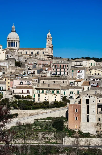 Italië Sicilië Ragusa Ibla Uitzicht Stad George Cathedral — Stockfoto