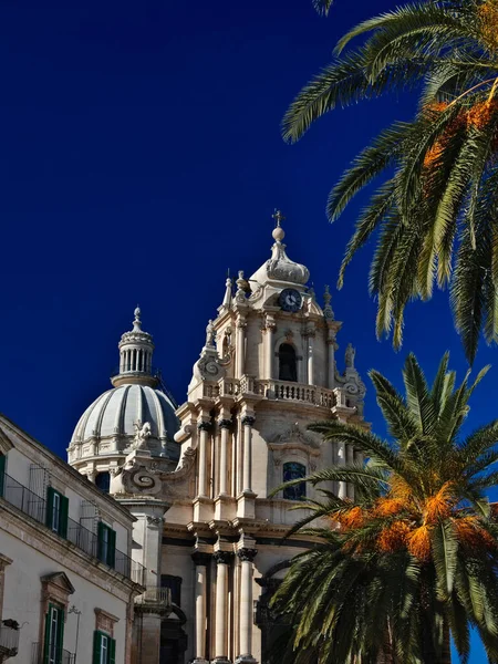 Italy Sicily Ragusa Ibla George Cathedral Baroque Buildings — Stock Photo, Image