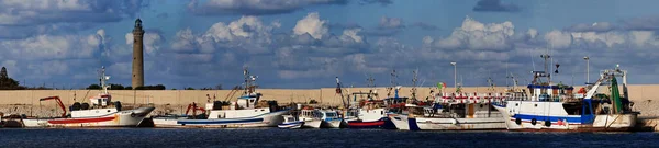 Italia Sicilia Mar Tirreno Barcos Pesca Puerto Vito Capo Trapani —  Fotos de Stock