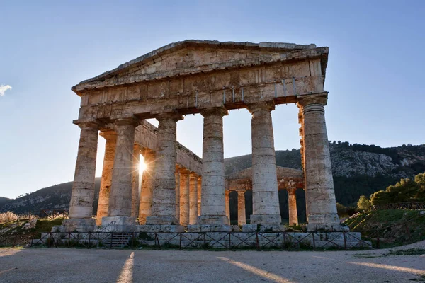 Italië Sicilië Segesta Griekse Tempel — Stockfoto