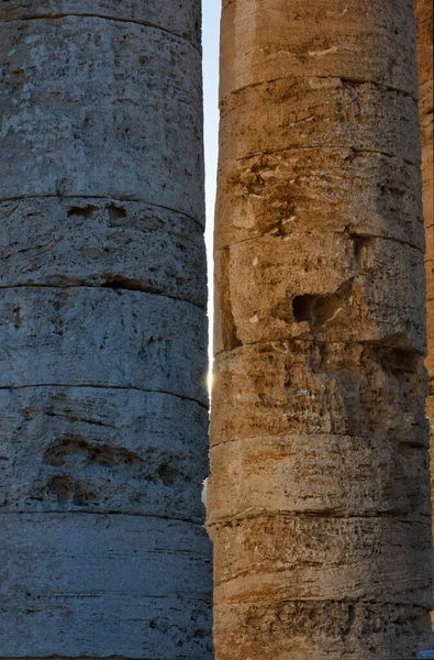 Italy Sicily Segesta Greek Temple Columns — Stock Photo, Image