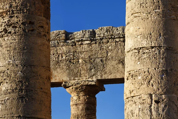 Itália Sicília Segesta Colunas Templo Grego — Fotografia de Stock