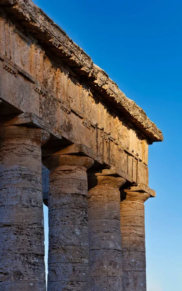 Talya Sicilya Segesta Yunan Tapınağı Sütunları — Stok fotoğraf