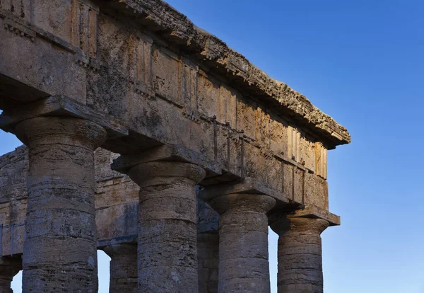 Itália Sicília Segesta Colunas Templo Grego — Fotografia de Stock