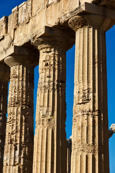 Italia Sicilia Selinunte Colonne Del Tempio Greco Era 409 — Foto Stock