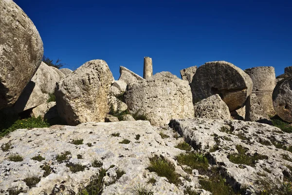 Olaszország Szicília Selinunte Görög Hera Temple Oszlopok 409 — Stock Fotó