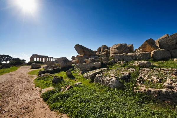 Італія Сицилія Селінунте Грецький Храм Гери 409 — стокове фото