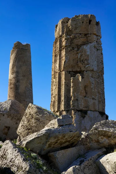 Italia Sicilia Selinunte Columnas Griegas Del Templo Hera 409 — Foto de Stock