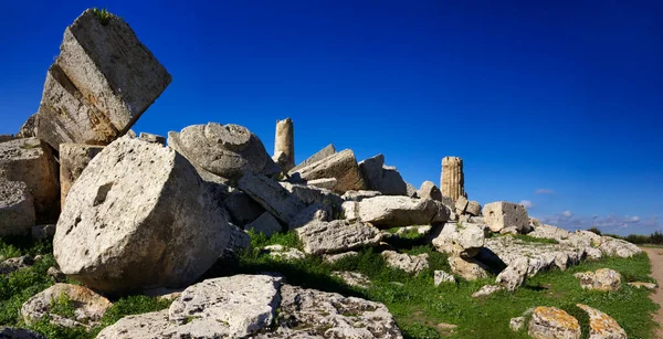 Olaszország Szicília Selinunte Görög Hera Temple Oszlopok 409 — Stock Fotó