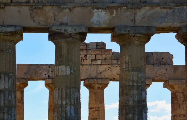 Italien Sizilien Selinunt Griechische Hera Tempelsäulen 409 Chr — Stockfoto