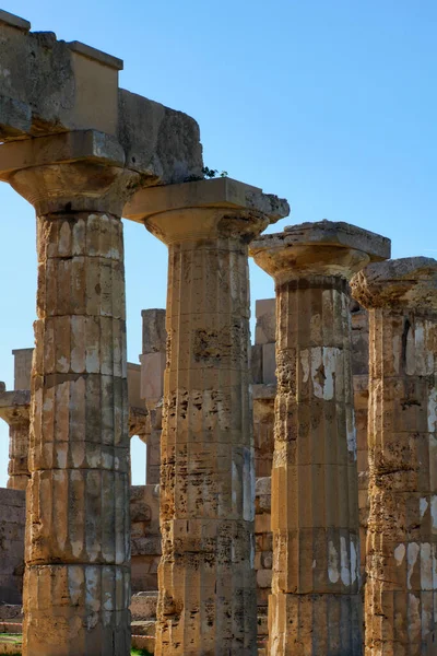 Italia Sicilia Selinunte Colonne Del Tempio Greco Era 409 — Foto Stock