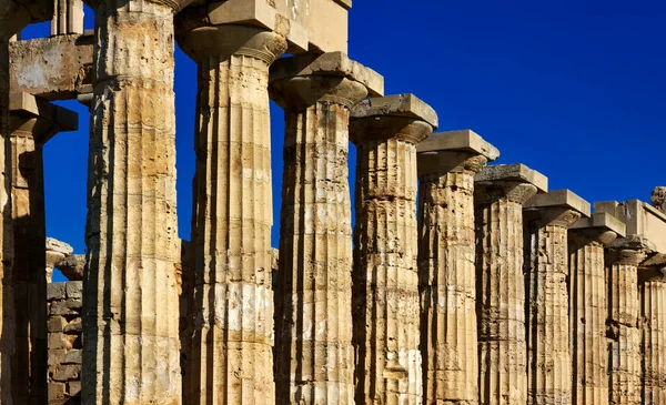 Italy Sicily Selinunte Greek Hera Temple Columns 409 — Stock Photo, Image