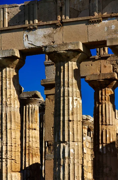 意大利 西西里 塞里诺特 希腊赫拉神庙柱 公元前409年 — 图库照片