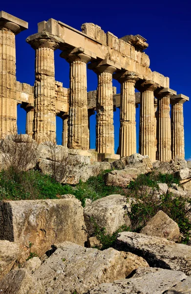 Itália Sicília Selinunte Grego Hera Templo Colunas 409 — Fotografia de Stock