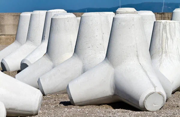 Italië Sicilië Provincie Messina Betonnen Tetrapoden Het Strand Buurt Van — Stockfoto