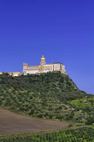 Италия Sicily Tindari View Sicilian Countryside Sanctuary Mary — стоковое фото