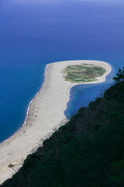 Itália Sicília Mar Tirreno Tindari Vista Praia Colina — Fotografia de Stock