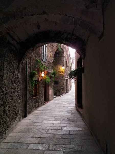 Italia Toscana Capalbio Grosseto Una Calle Casco Antiguo Ciudad — Foto de Stock