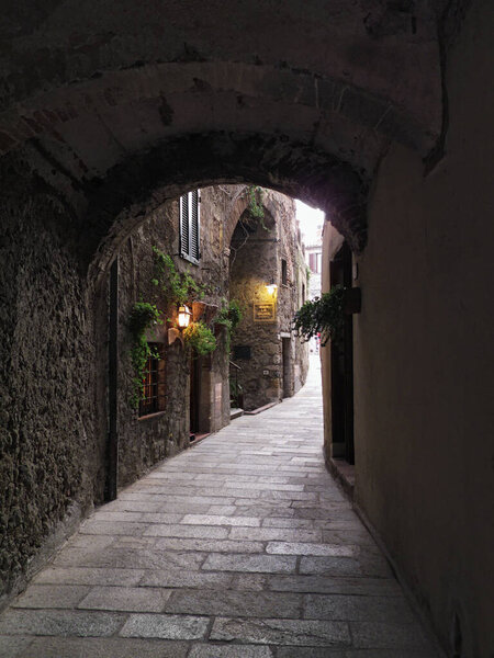 Italy, tuscany, Capalbio (Grosseto), a street in the old part of the town