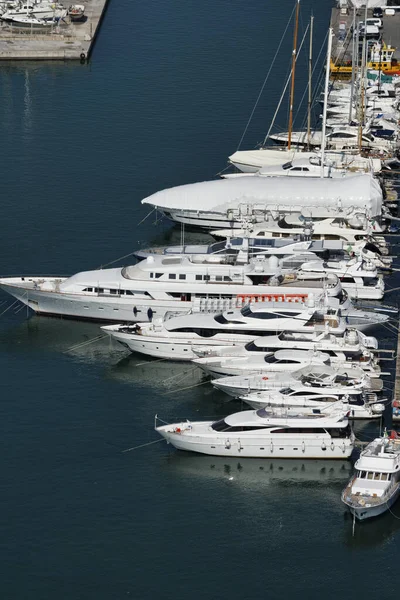 Italie Toscane Viareggio Vue Aérienne Des Yachts Luxe Dans Port — Photo