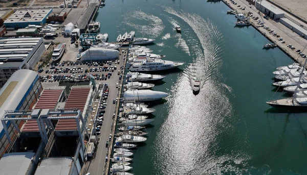 Italy Tuscany Viareggio Aerial View Luxury Yachts Port — Stock Photo, Image