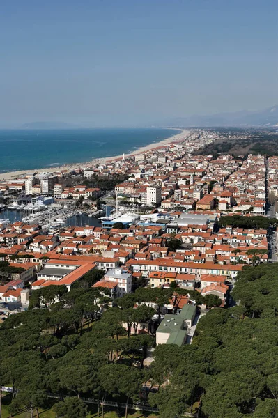 Italy Tuscany Viareggio Aerial View City Tirrenian Coastline — Stock Photo, Image