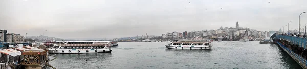 Turkiet Istanbul Panoramautsikt Över Det Gyllene Hornet Staden Och Galatabron — Stockfoto