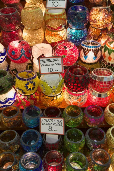 Turcja Stambuł Wielki Bazar Kapalicarsi Ręcznie Robione Świeczniki Tureckie — Zdjęcie stockowe