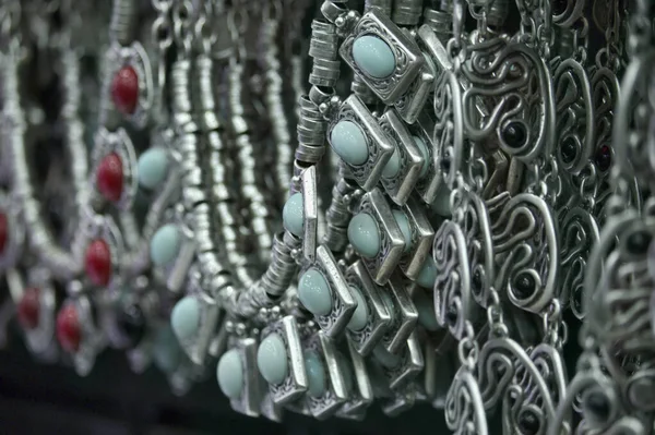Turkije Istanbul Grand Bazaar Kapalicarsi Turkije Istanbul Handgemaakte Turkse Zilveren — Stockfoto