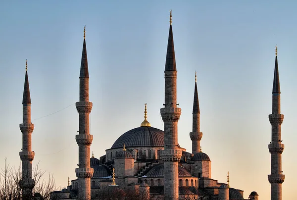 Τουρκία Ιστανμπούλ Σουλταναχμέτ Αυτοκρατορικό Τζαμί Ηλιοβασίλεμα Επίσης Γνωστό Μπλε Τζαμί — Φωτογραφία Αρχείου