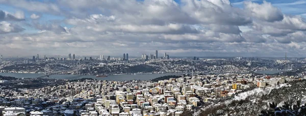 Turquía Estambul Vista Panorámica Ciudad Canal Del Bósforo Puente Del — Foto de Stock