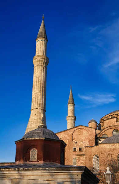Törökország Isztambul Szent Sophia Katedrális Naplementekor Században Nagy Costantine Építette — Stock Fotó