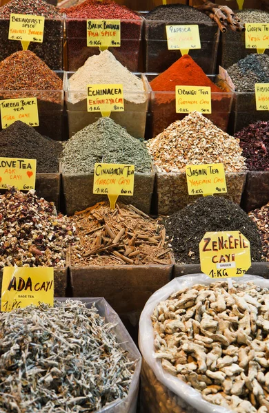 Turquie Istanbul Spice Bazaar Épices Turques Vendre — Photo