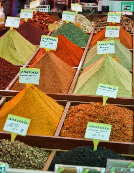 Turquía Estambul Spice Bazaar Especias Turcas Venta — Foto de Stock