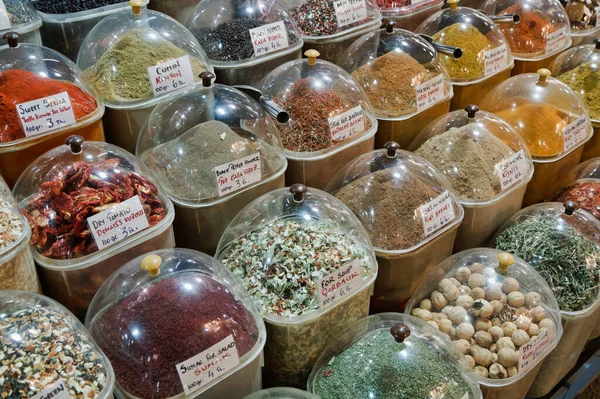 Turcia Istanbul Spice Bazaar Condimente Turcești Vânzare — Fotografie, imagine de stoc