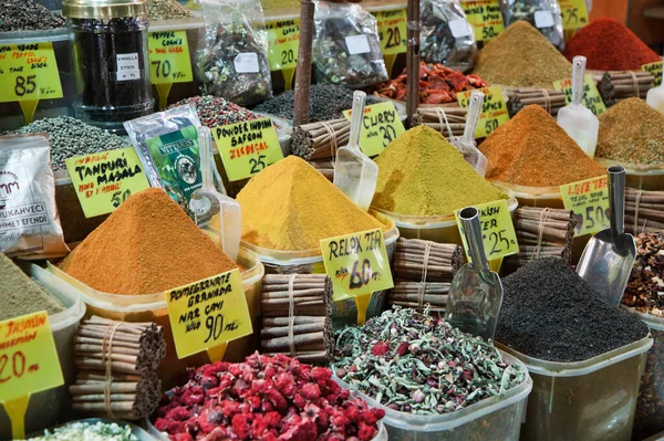 Turquia Istambul Bazar Especiarias Especiarias Turcas Para Venda — Fotografia de Stock