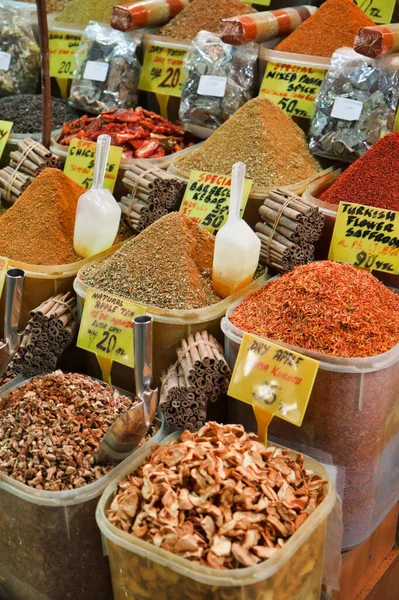 Turquia Istambul Bazar Especiarias Especiarias Turcas Para Venda — Fotografia de Stock