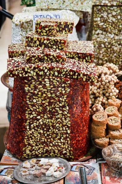 Turquia Istambul Bazar Das Especiarias Nougat Turco — Fotografia de Stock