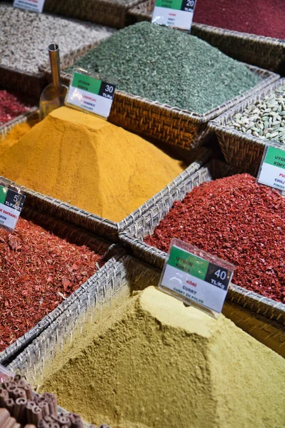 Turkey Istanbul Spice Bazaar Turkish Spices Sale — Stock Photo, Image