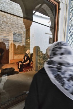 Türkiye, İstanbul, Topkapı Sarayı, Harem, orjinal kostümlü Türk heykeli (ziyaretçi ve yabancılara yasak), Harem Sultan 'ın Harem-i Humayun adlı özel dairelerinden biridir.)