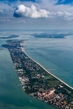 İtalya, Veneto, Venedik lagünü, hava manzarası