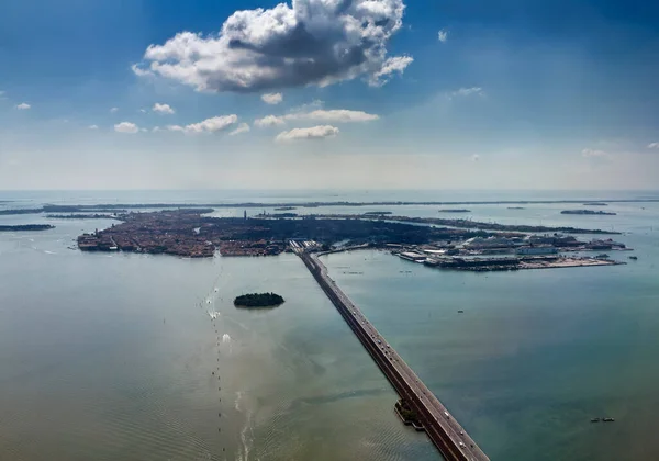 Italien Venetien Luftaufnahme Von Venedig Und Der Venezianischen Lagune — Stockfoto