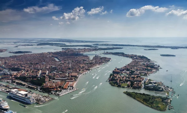 Włochy Wenecja Widok Lotu Ptaka Canal Grande Laguny Weneckiej — Zdjęcie stockowe